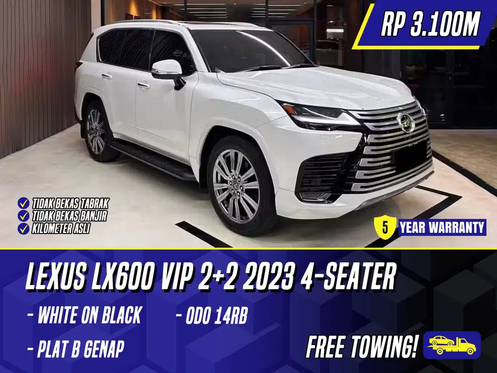Lexus LX600 VIP 2+2 2023 4 Seater White on Black Putih LX 600