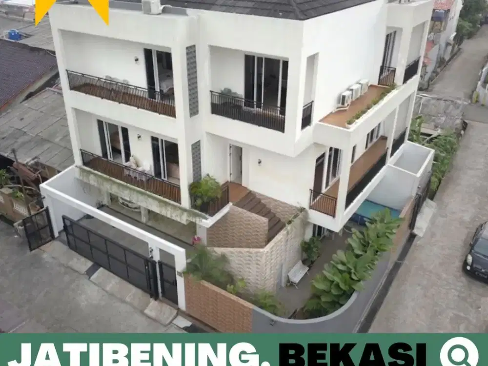 Rumah Hook dijual Murah, 3 Lantai Jatibening, Bekasi Dekat Tol Becakayu