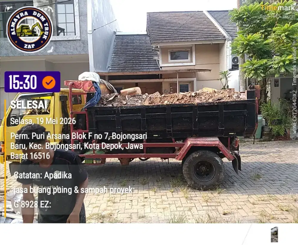 Jasa buang puing sampah dan urugan Depok