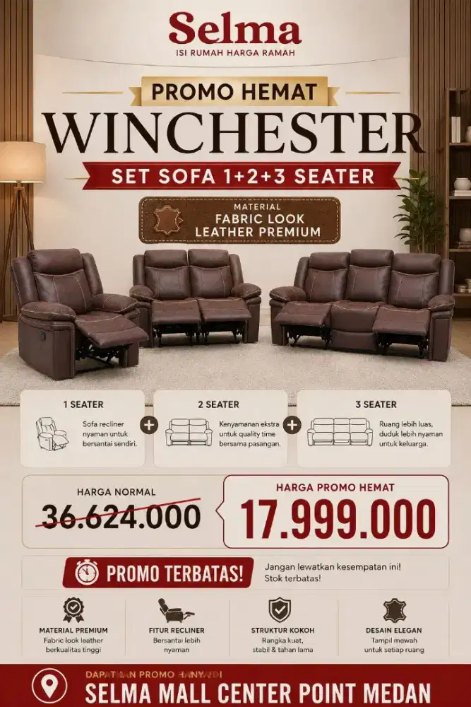 Set Sofa Recliner Winchester