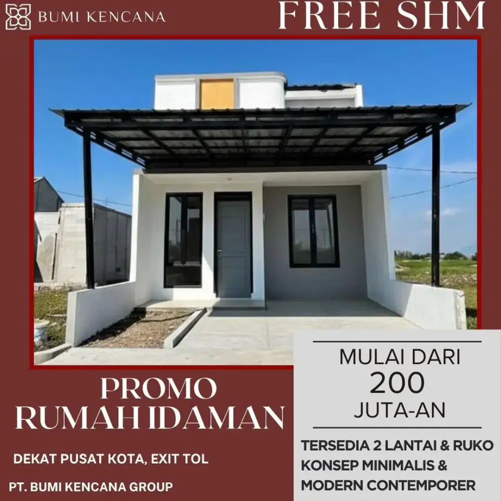 Jual hunian paling murah kontemporer dekat buahbatu
