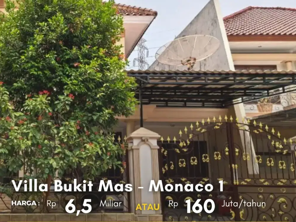 Rumah Villa Bukit Mas cluster Monaco 1 Ada Furnish, Baru Renovasi