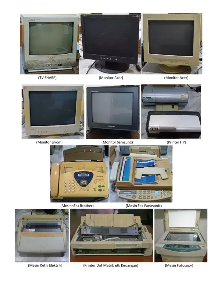 PERALATAN KANTOR BEKAS / BARANG BEKAS
