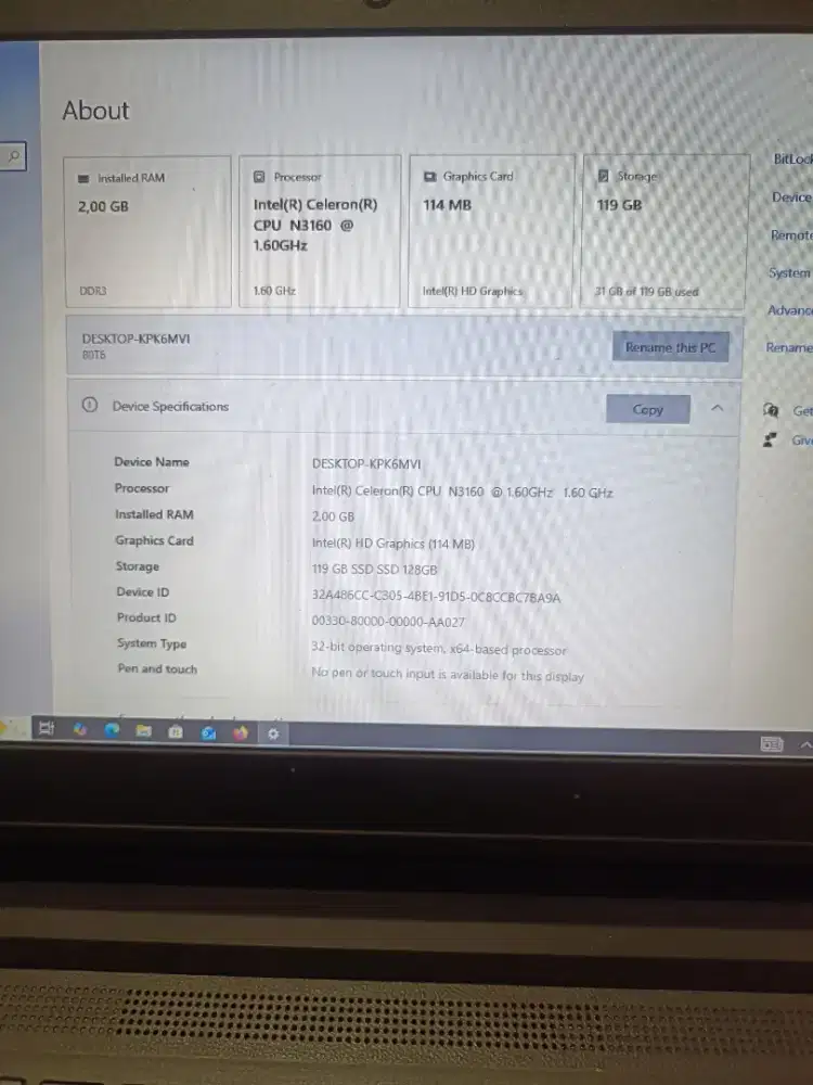 Laptop Lenovo ideapad 110
