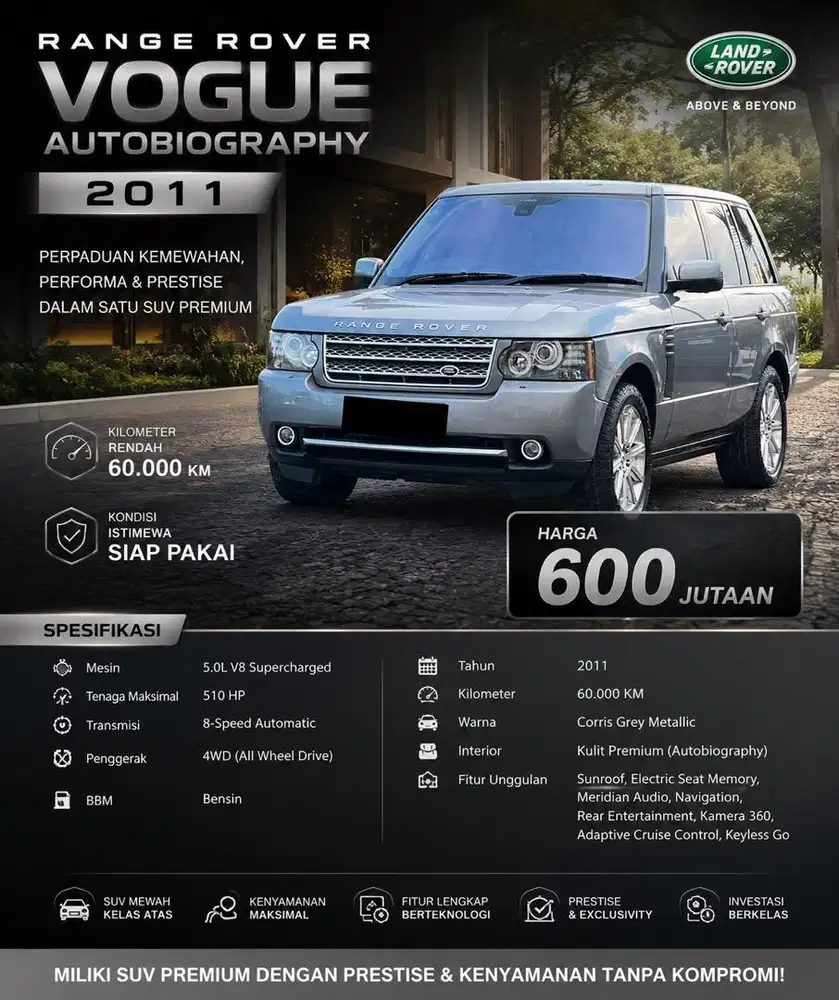 Range Rover Voque Autobiography 2011 Low KM Garansi 1 Tahun