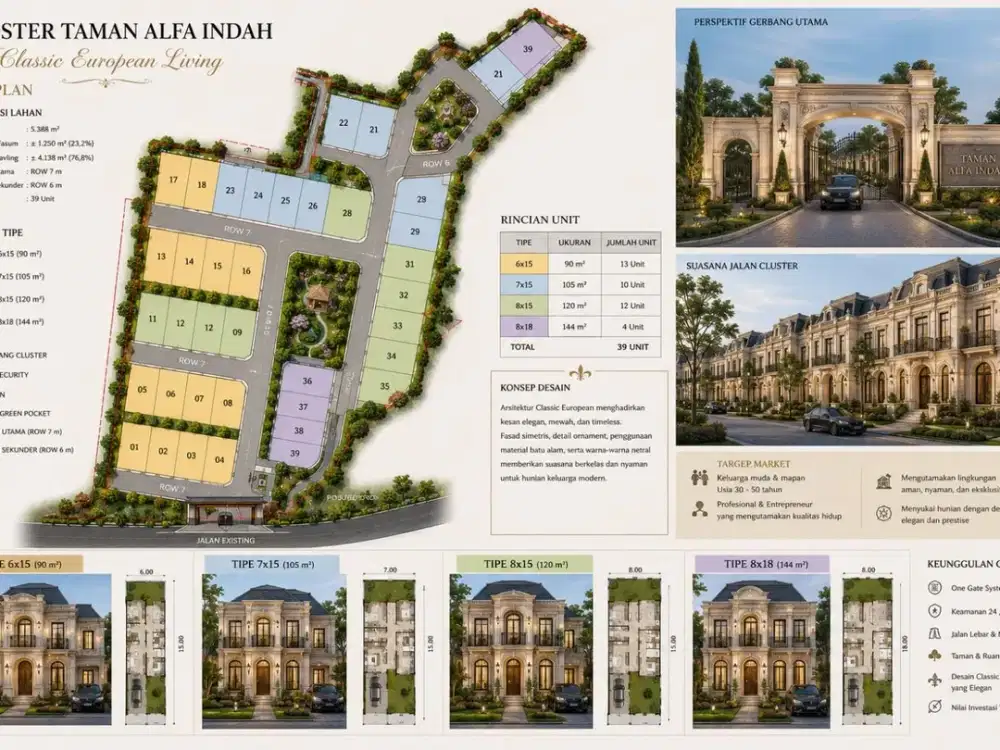 Kavling Tanah Dalam Cluster Residensial Lokasi Taman Alfa Jakarta Barat