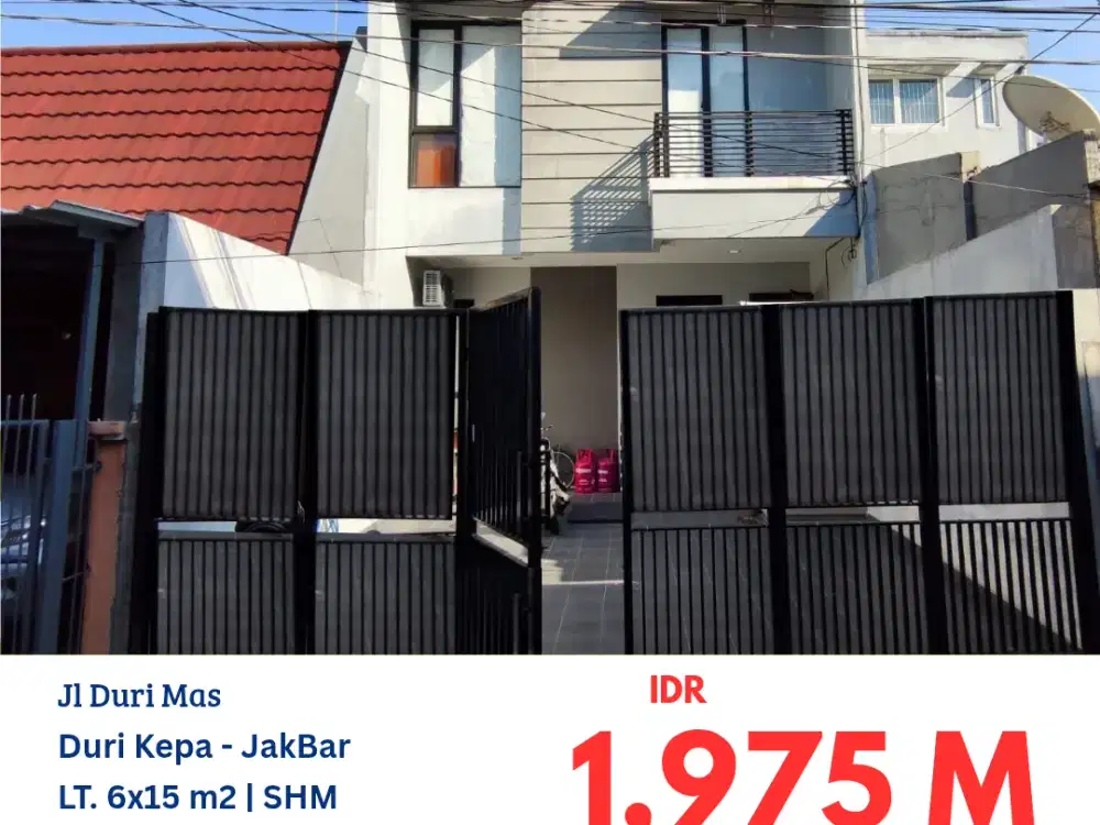 TYD0001 rumah 2 lantai masih dihuni di daerah Duri Mas Jakarta Barat