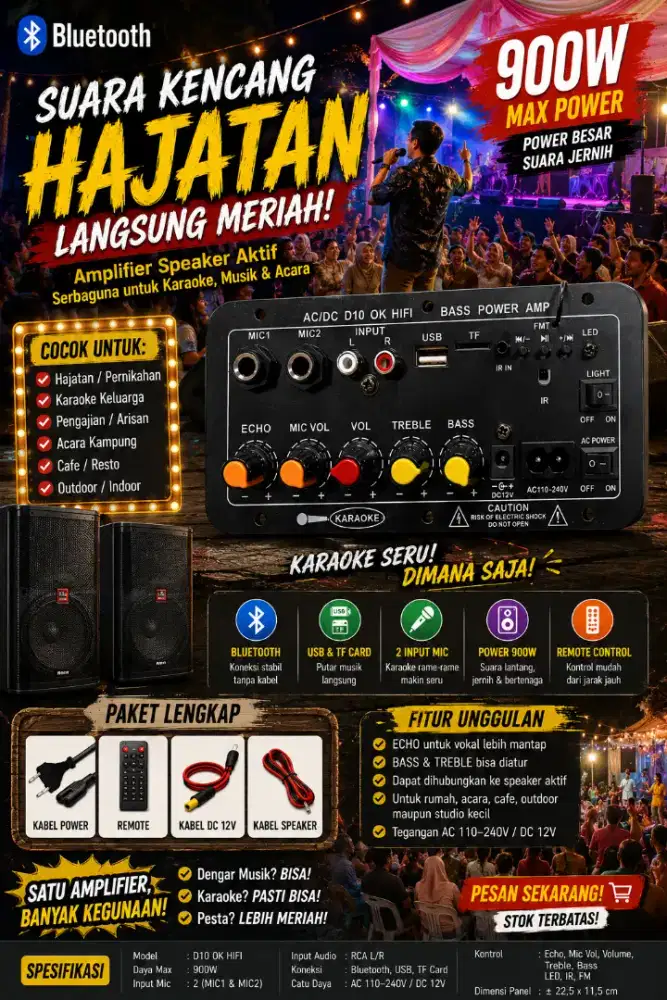 Amplifier karaoke speaker aktif