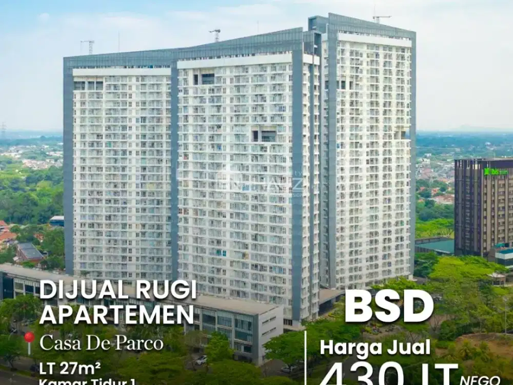 (IRV) DI JUAL RUGI APARTEMEN CASA DE PARCO, BSD