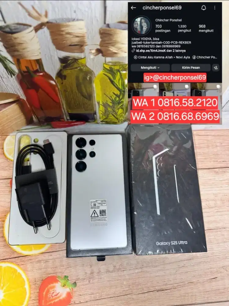 Hp SAMSUNG S25 ULTRA 12/512 likenew istimewa free adaptor n case mahal