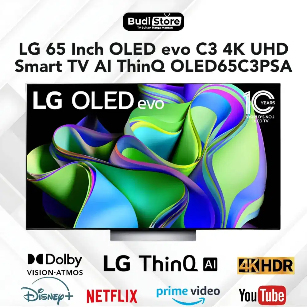 LG 65 Inch OLED evo C3 4K UHD Smart TV AI ThinQ OLED65C3PSA