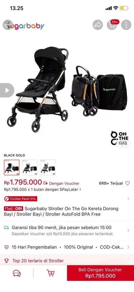 sugar baby stroller on the go