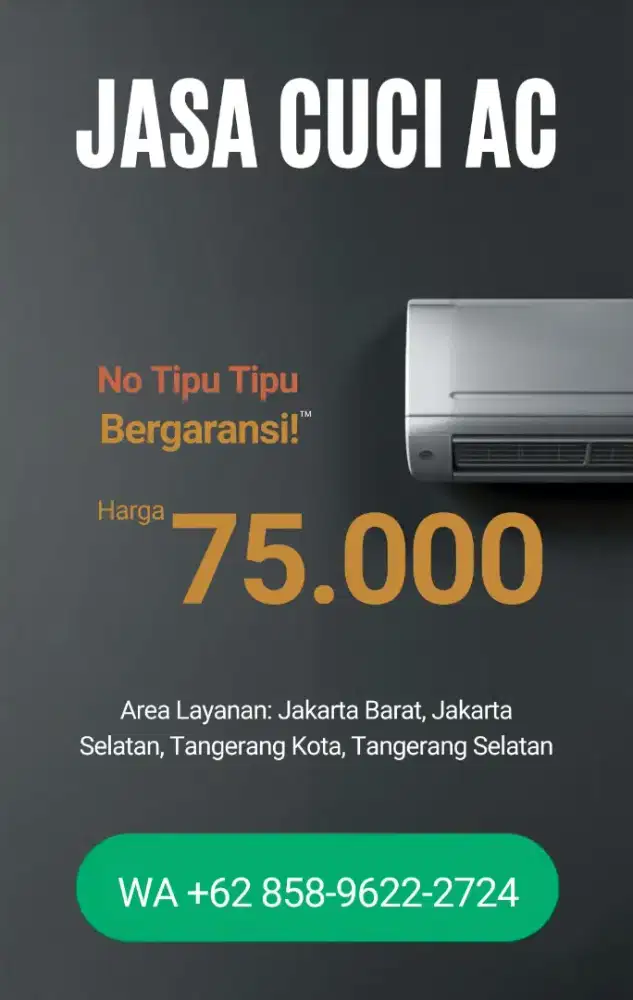 Cuci AC Hemat Bersih & Sehat. Jakarta Barat dan sekitarnya