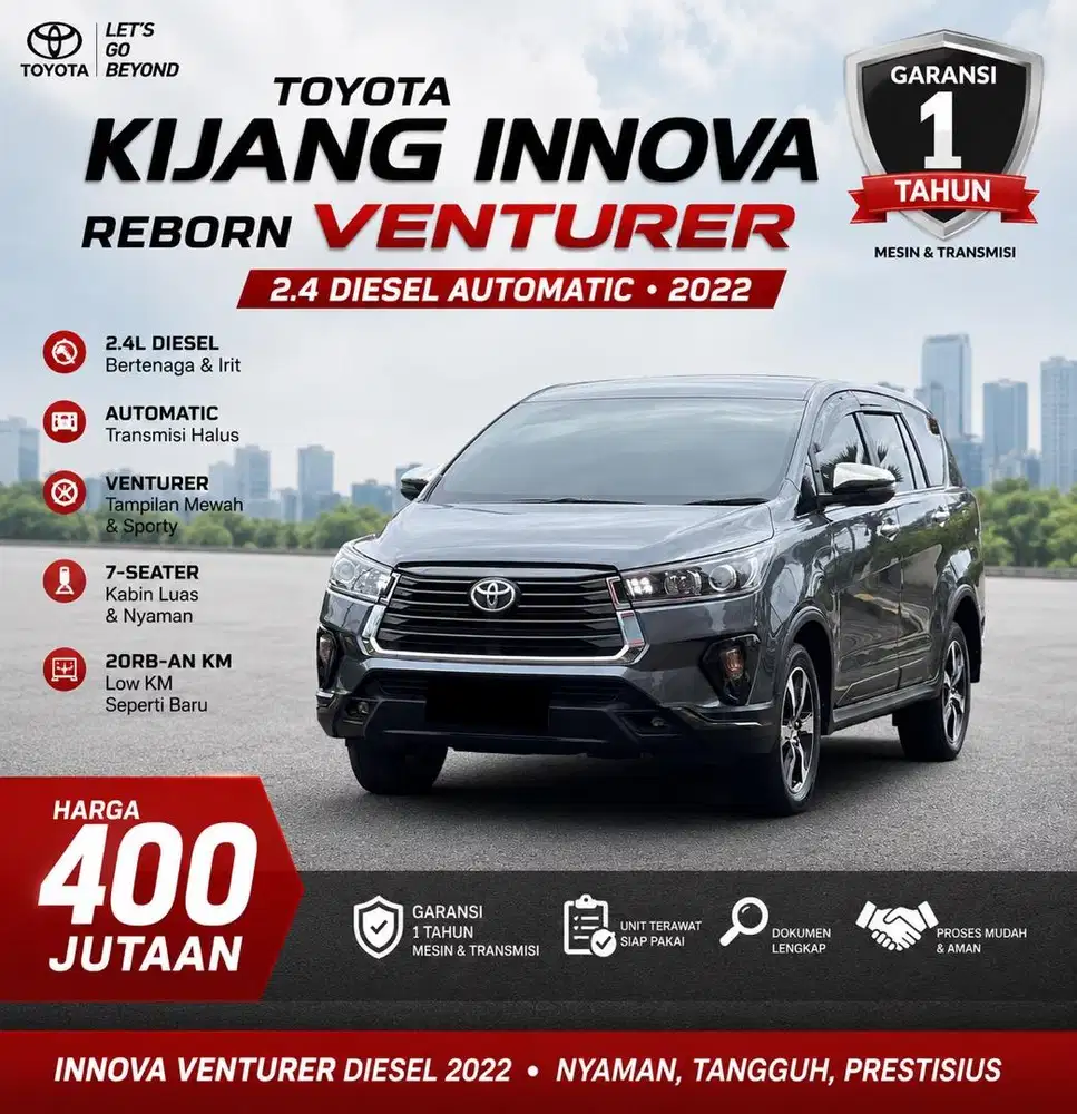 Toyota Kijang Innova Venturer Diesel  AT Nik 2022 Garansi 1 Tahun