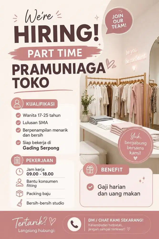 LOWONGAN PRAMUNIAGA TOKO BAJU