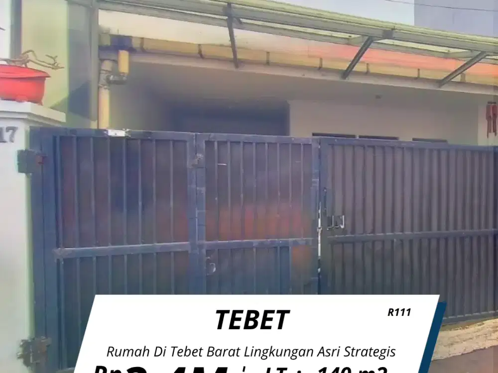 Di jual rumah Tebet Barat dalam lingkungan asri lokasi strategis (R111)