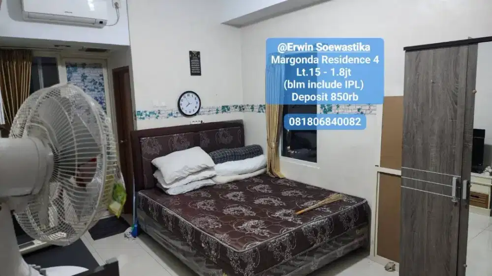 DISEWAKAN APARTEMEN DEPOK MARGONDA RESIDENCE 4 NYAMAN STRATEGIS DMALL