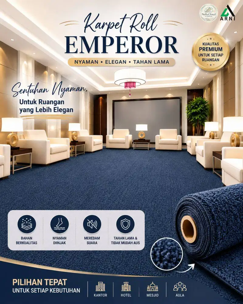 Karpet Roll Emperor Lebar 4m  Harga Per m / Karpet Kantor, Hotel