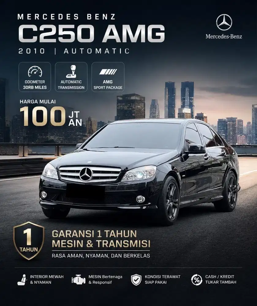 Mercedes Benz C250 AMG 2010 Low KM Garansi 1 Tahun Mesin dan Transmisi