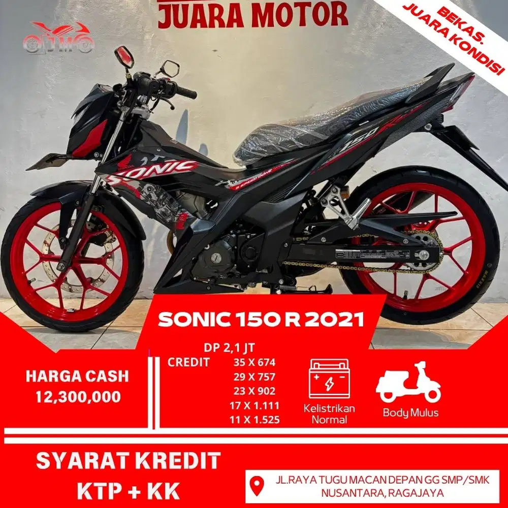 SONIC 150 R 2021 MOTOR TERAWAT SIAP PAKAI CASH/CREDIT ANGSURAN TERMURH