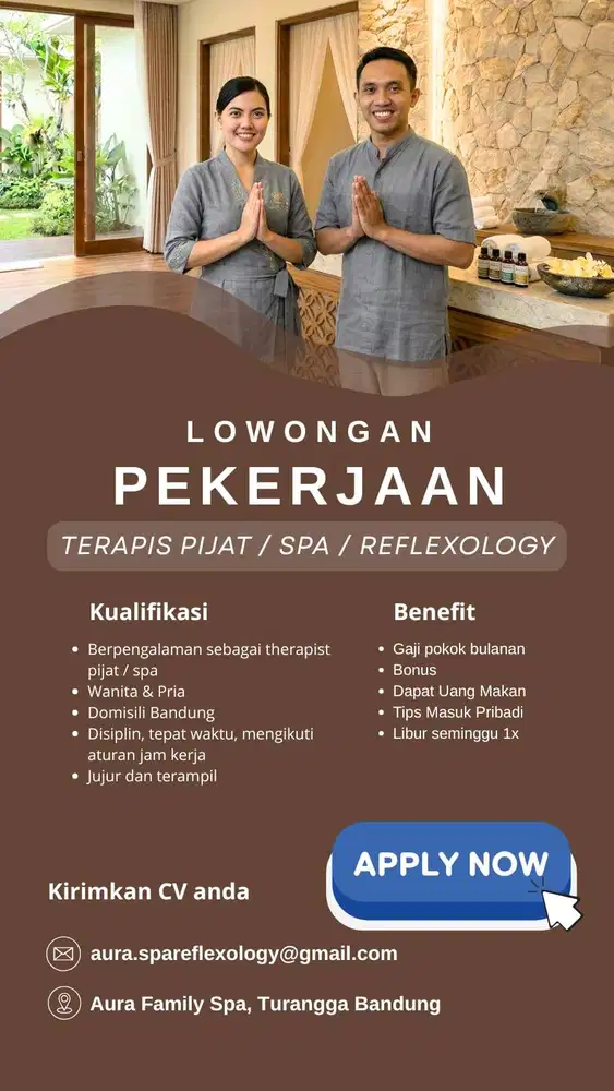 Lowongan Pekerjaan Terapis Family Reflexology
