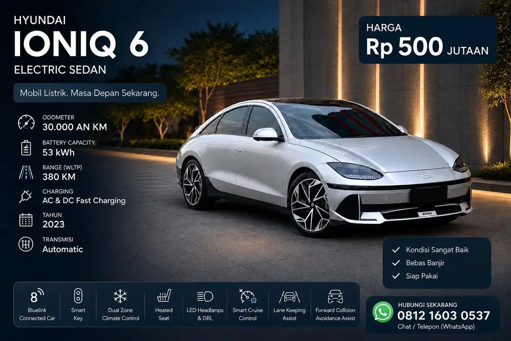 Hyundai Ioniq 6 Signature 2023 Antik Low KM Murah Bekas EV Listrik