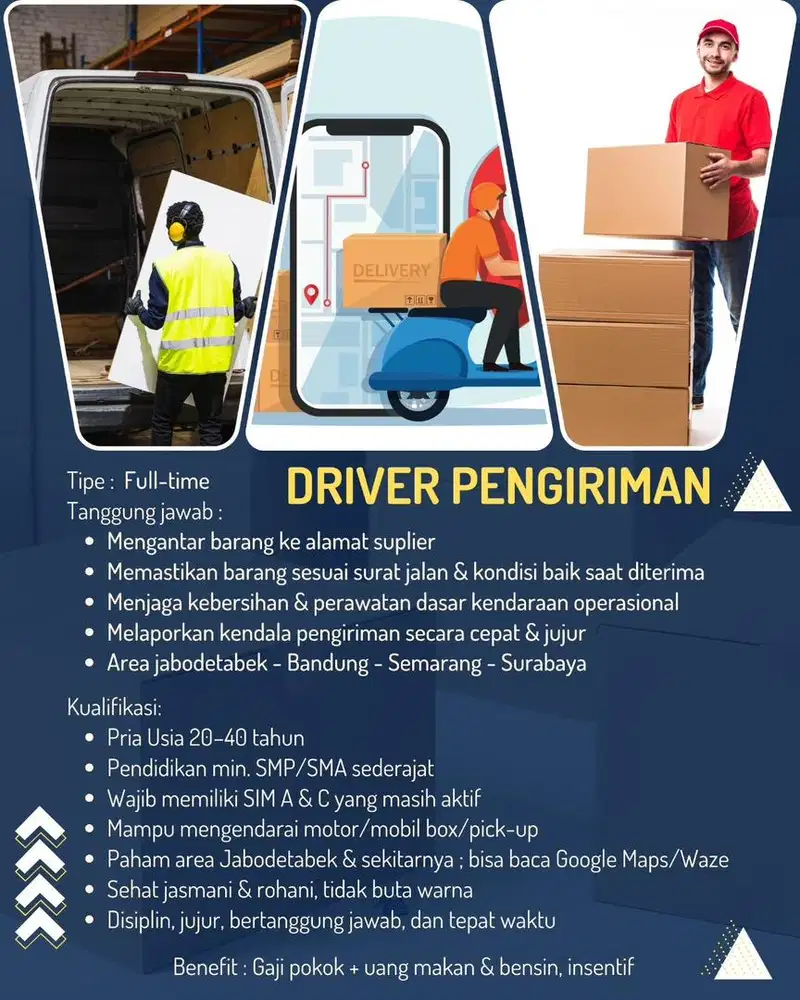 dicari driver atau kurirr barang