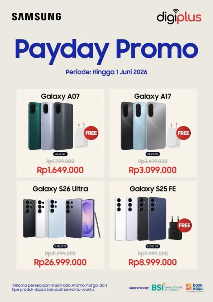 Promo PayDay, harga mulai 1 jutaan, banyak bonusannya~