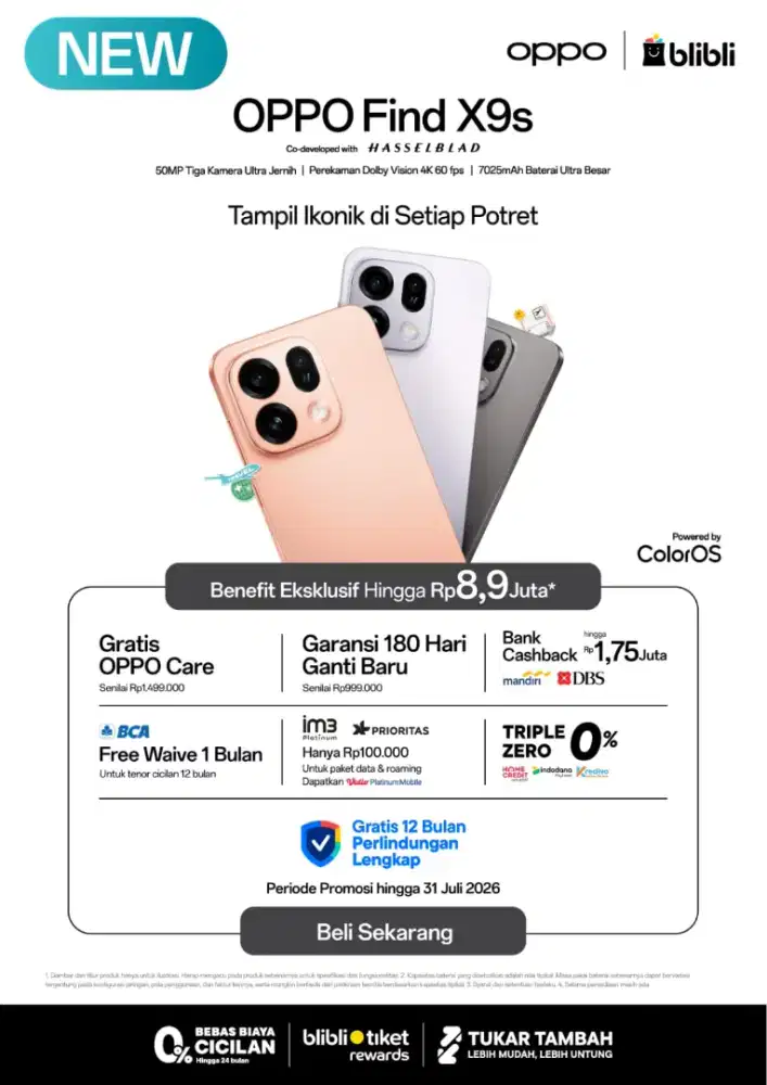 Promo Cashback Oppo FindX9s