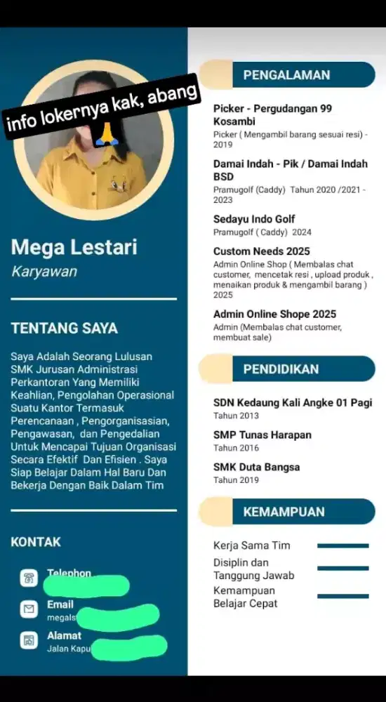 Sedang mencari pekerjaan saat ini