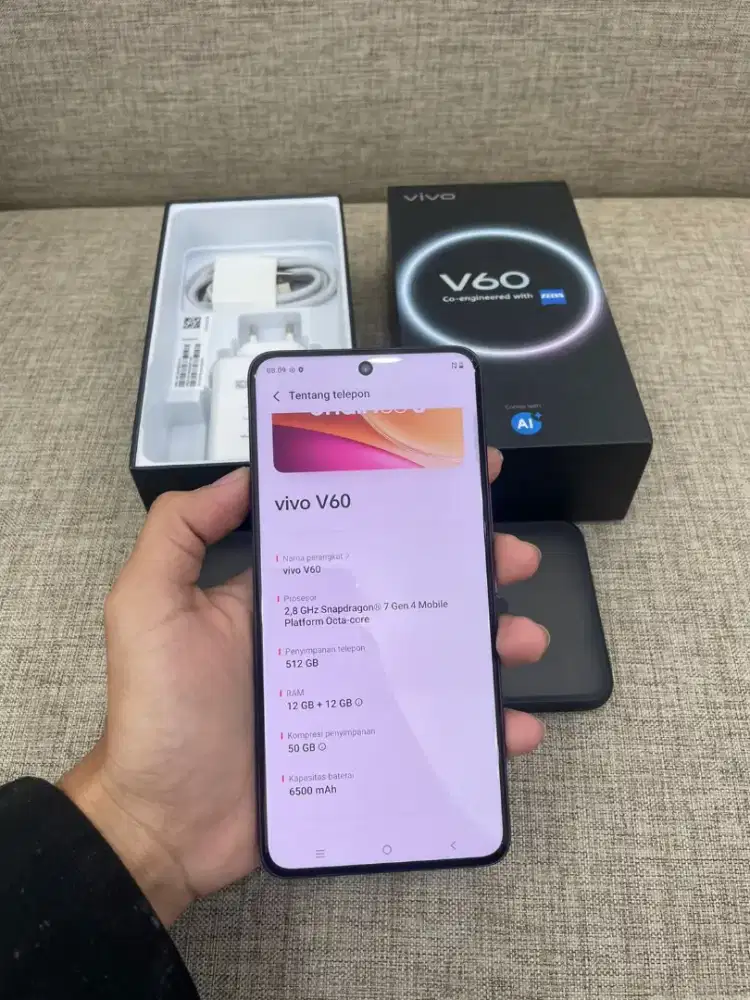 Jual BT atau TT vivo V60 5G 12 / 512gb mulus fullset orian garansi