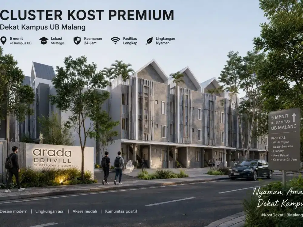 Cluster Kost Premium Promo 975 Juta Dekat Kampus UB dan UIN
