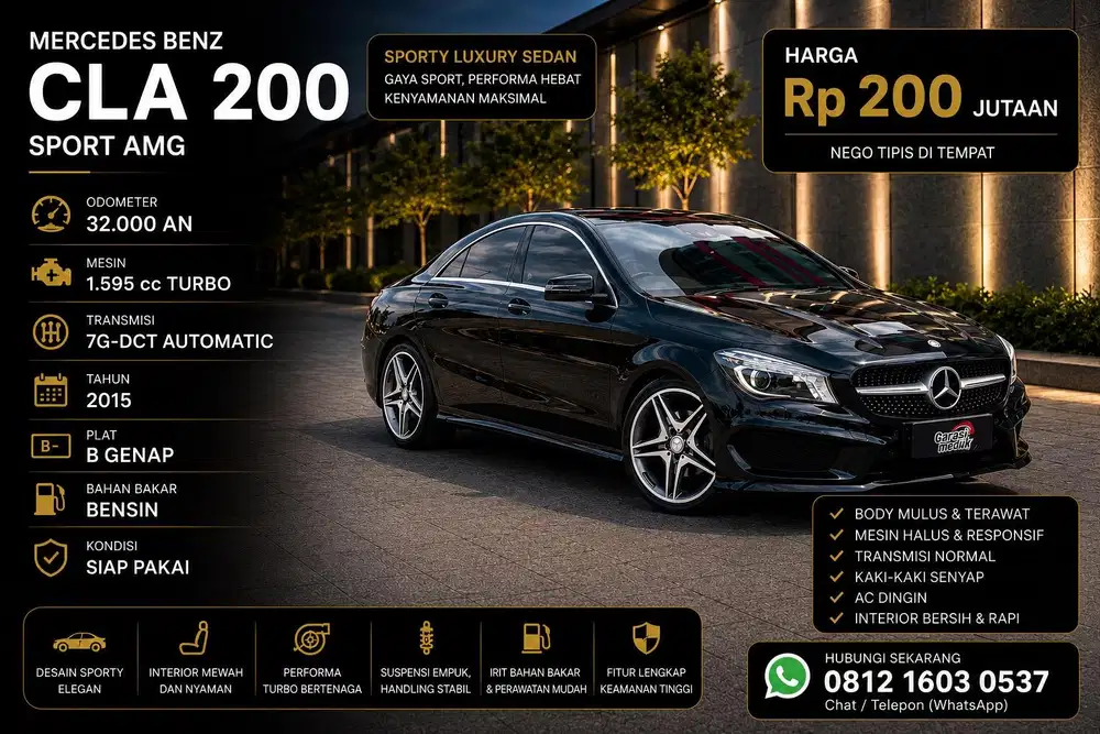 Mercedes Benz Mercy CLA200 CLA 200 Sport AMG 2015 Antik Low KM Murah