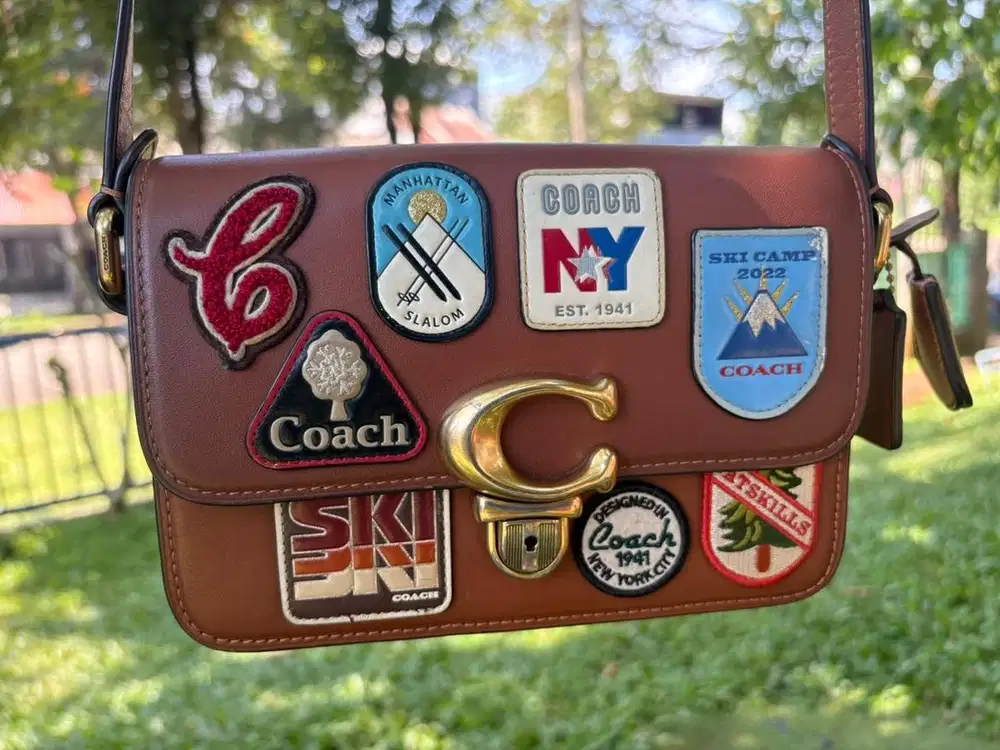 Coach Studio Shoulder Bag 19 With Patches 1941 Saddle