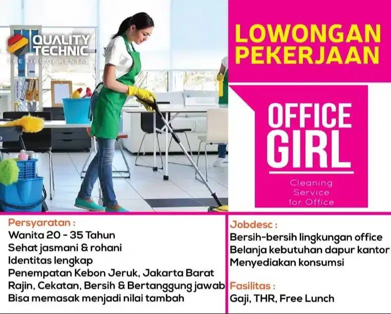 lowongan kerja office girl