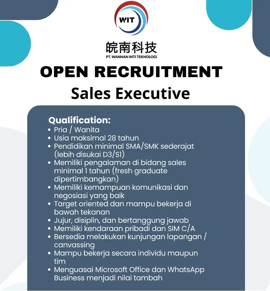 We're HIRING SALES EXECUTIVE
