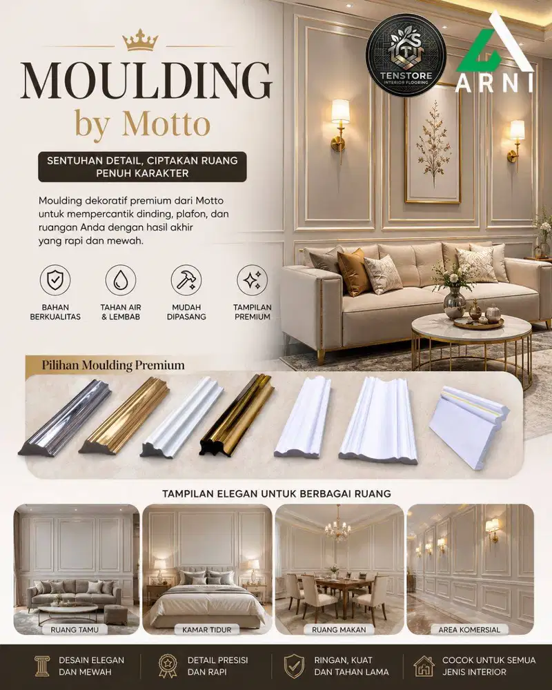 List wall moulding pvc MOTTO panjang 2,9m dekorasi dinding