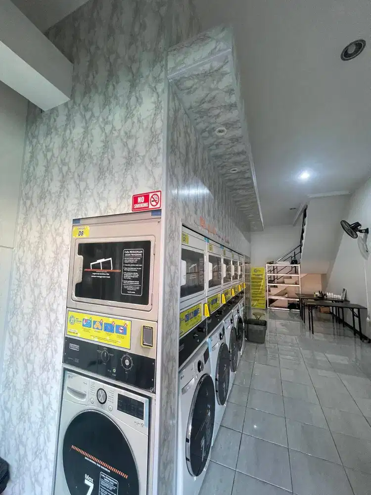 Mesin Laundry System QRIS Washer LG 15kg & Dryer Maytag 15kg