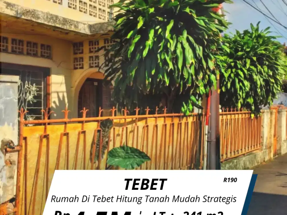 Di jual rumah hitung tanah di Tebet lokasi strategis akses mudah ( R190)
