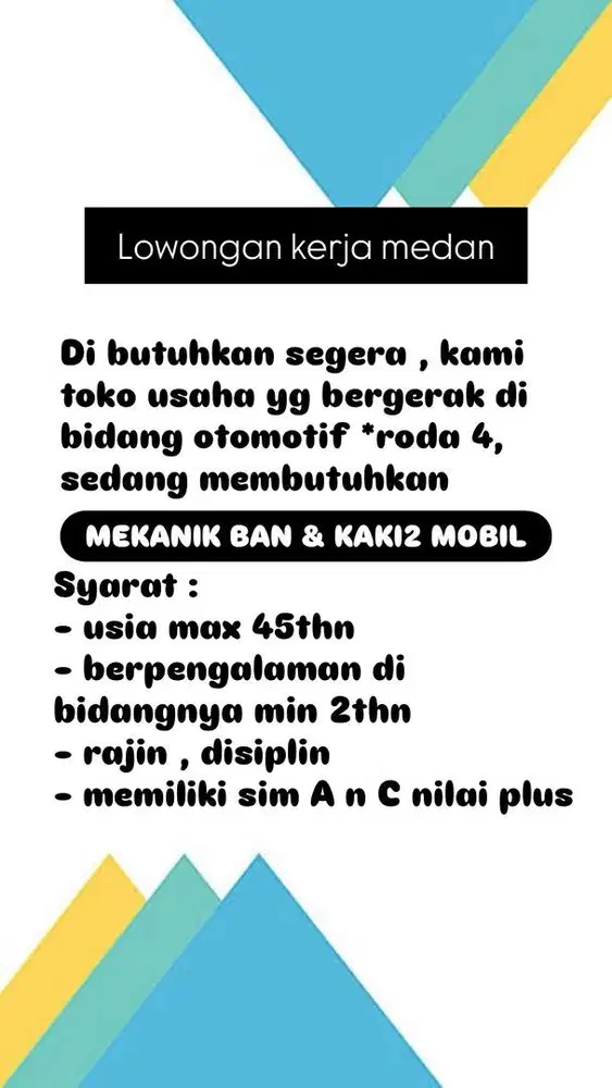 Lowongan kerja medan