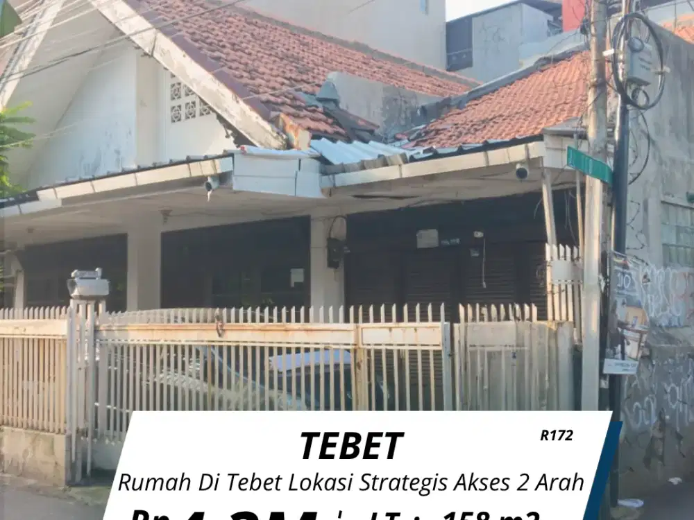 Di jual rumah Tebet dalam Tebet  Jakarta Selatan lokasi strategis akses 2 arah ( R172 )
