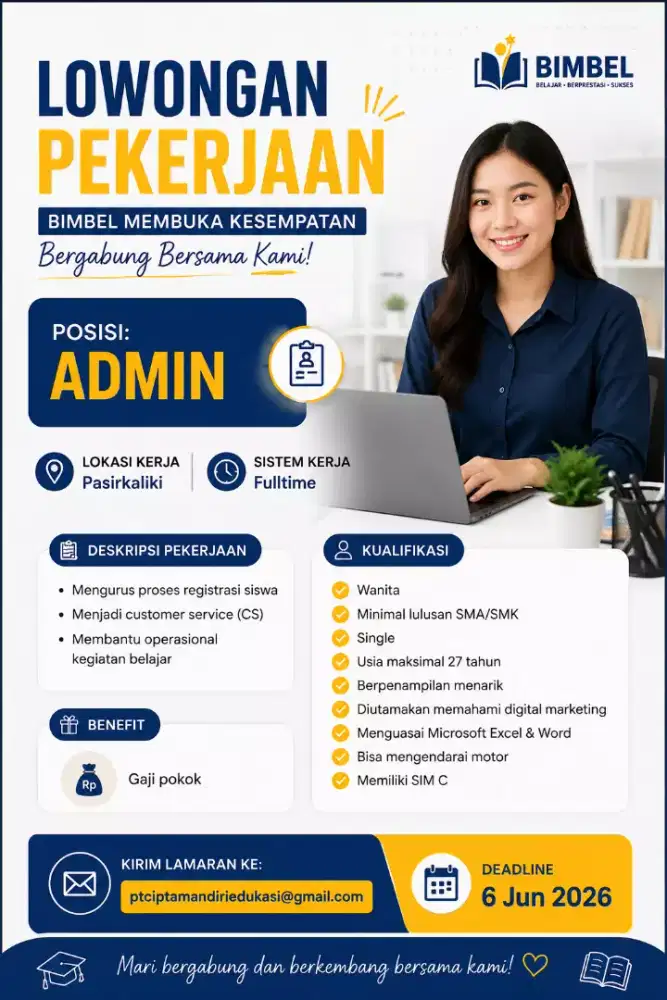 Butuh Admin Fulltime