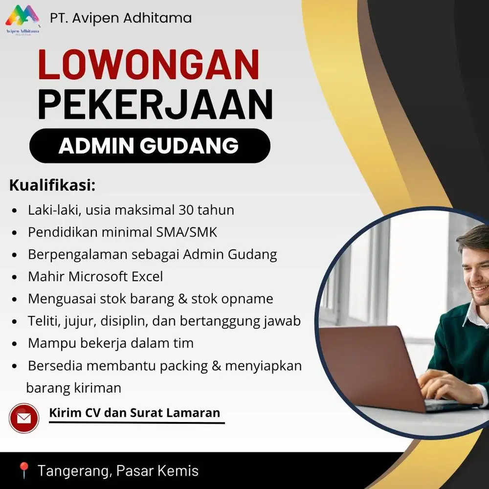 Lowongan Admin Gudang khusus Laki-laki berpengalaman