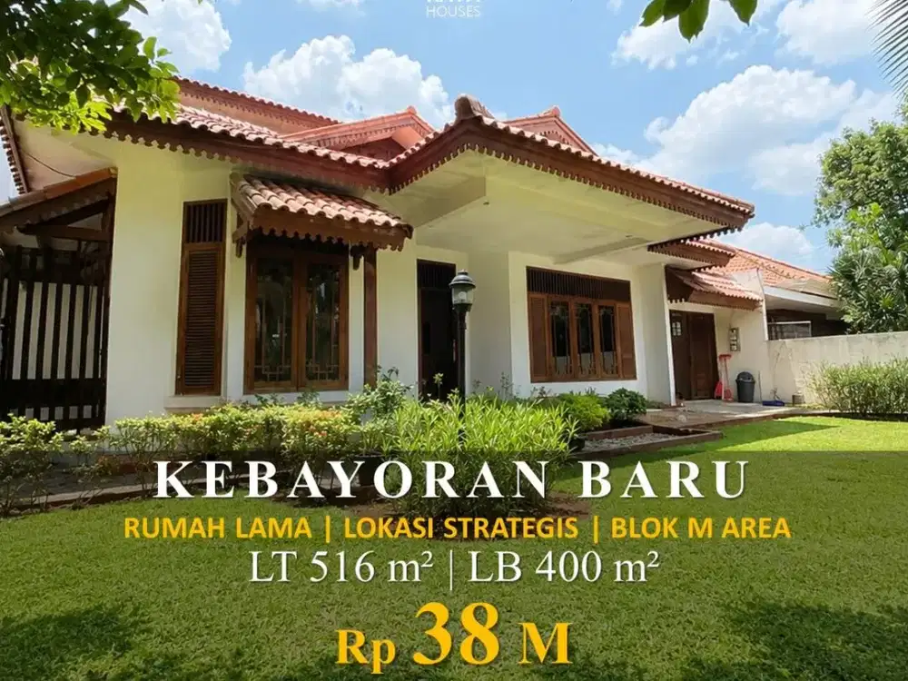 Kebayoran Baru Blok M 516m² Dekat MRT Jalan Lebar SHM, 38M Nego