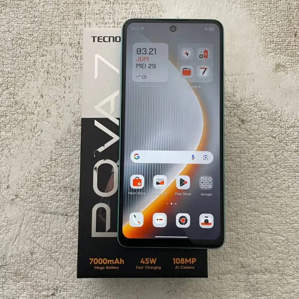 Tecno Pova 7 Warna Neon Cyan 8/256GB