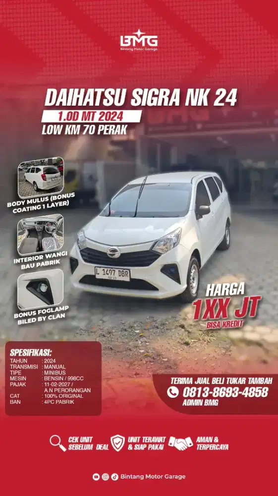 NIK 24 Daihatsu Sigra 1.0D MT 2024