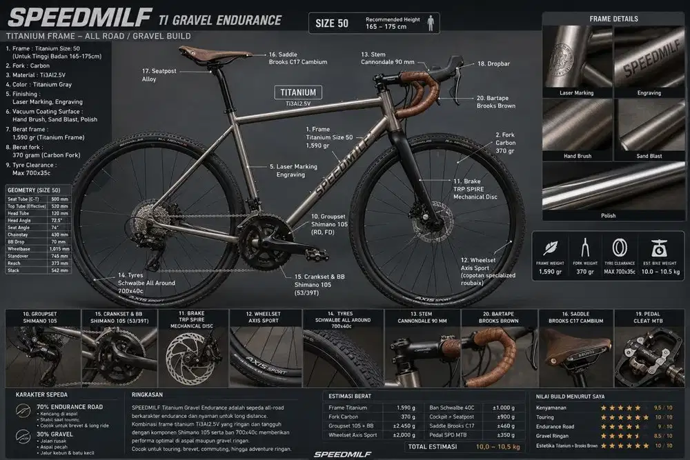 Titanium fullbike speedmild not moots litspeed wndsy