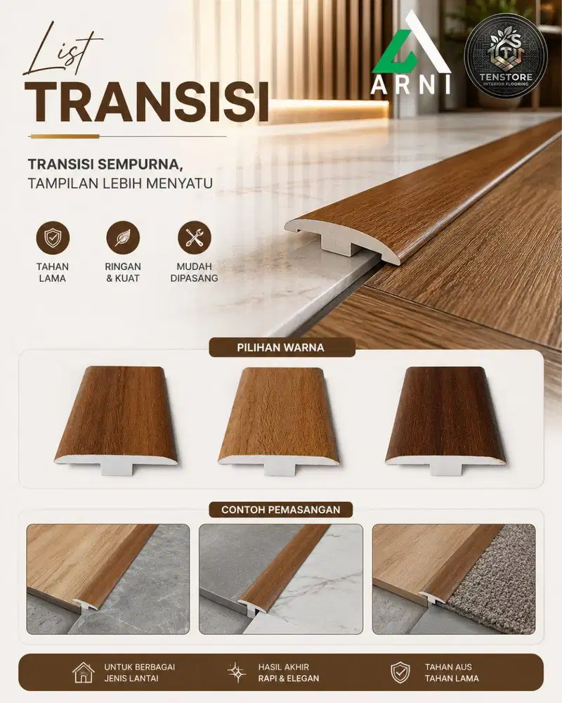 LIST TRANSISI PVC | VINYL | PARKET | SPC