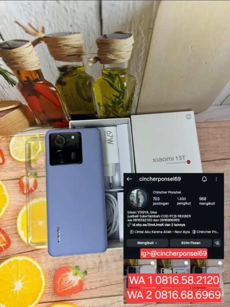 Jual hp likenew Xiaomi 13T 5g 12/256 istimewa siap pakai