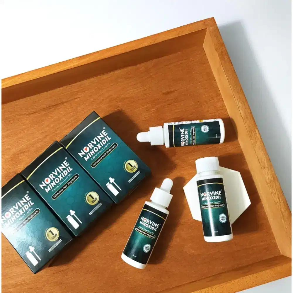 Norvine serum penumbuh rambut,brewok,alis minoxidil 5%